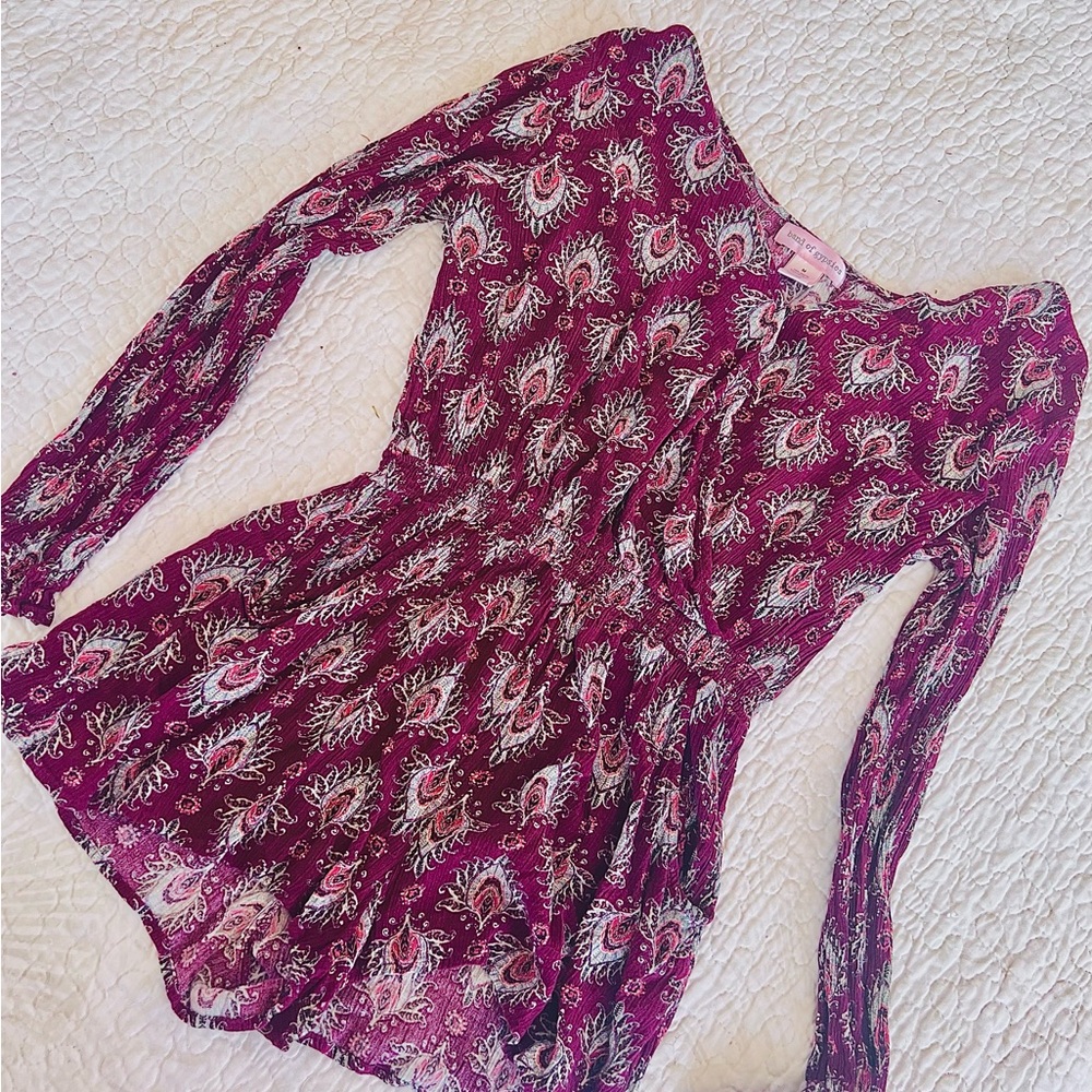 Band of gypsies long sleeve maroon romper